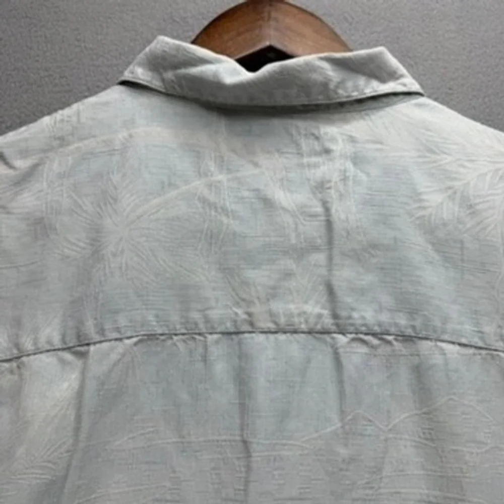 Tommy Bahama Button Up Mens XL‎ Palm Tree Silk Camp Shirt Tropical Embroidered